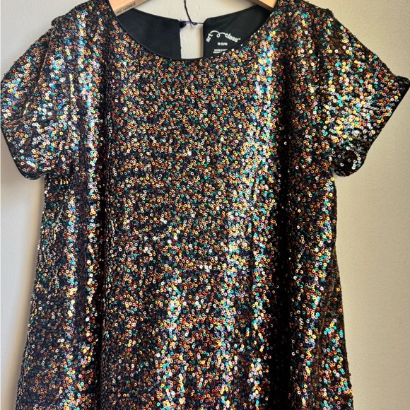 Girls Sequin Party Dress 7/8 Art Class Metallic Sparkle Holiday Gorpcore - Picture 3 of 4